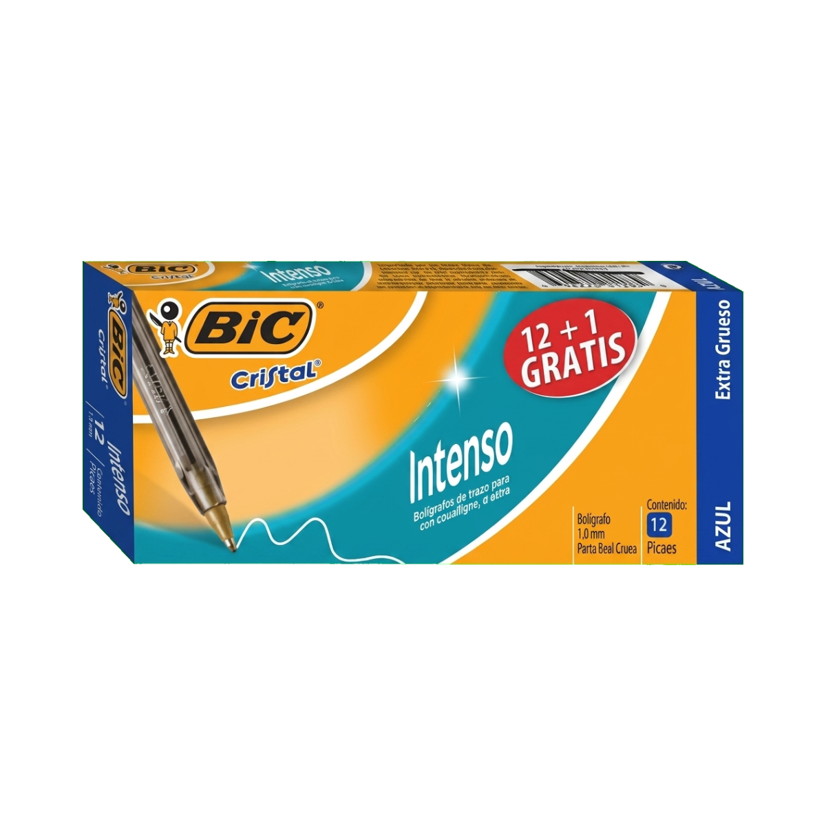 PLUMA BIC CRISTAL MEDIANO AZUL C/12